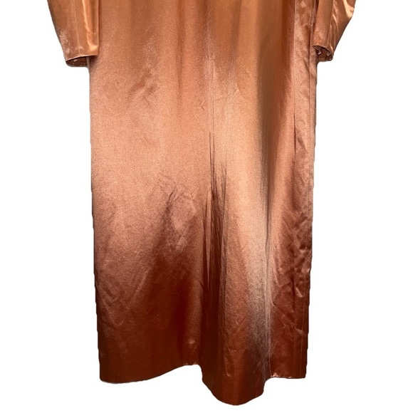 Ulla Johnson Silvana Dress Copper Satin Midi Long Sleeve Boho Sz 8 Cocktail NWT - Picture 11 of 16